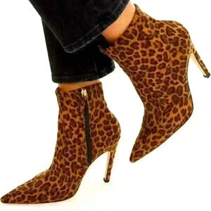 Good‎ American Leopard Icon Bootie NWT Animal Print Stiletto